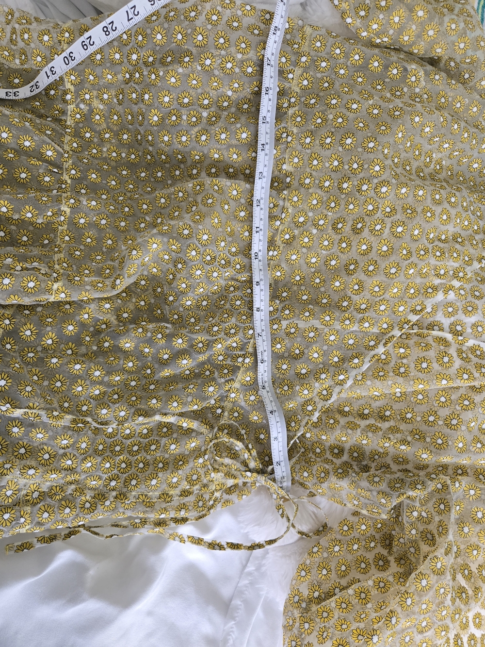 Topshop Gold Wrap Tie Midi Dress with Puff Sleeves. 0026 - Picture 5 of 9